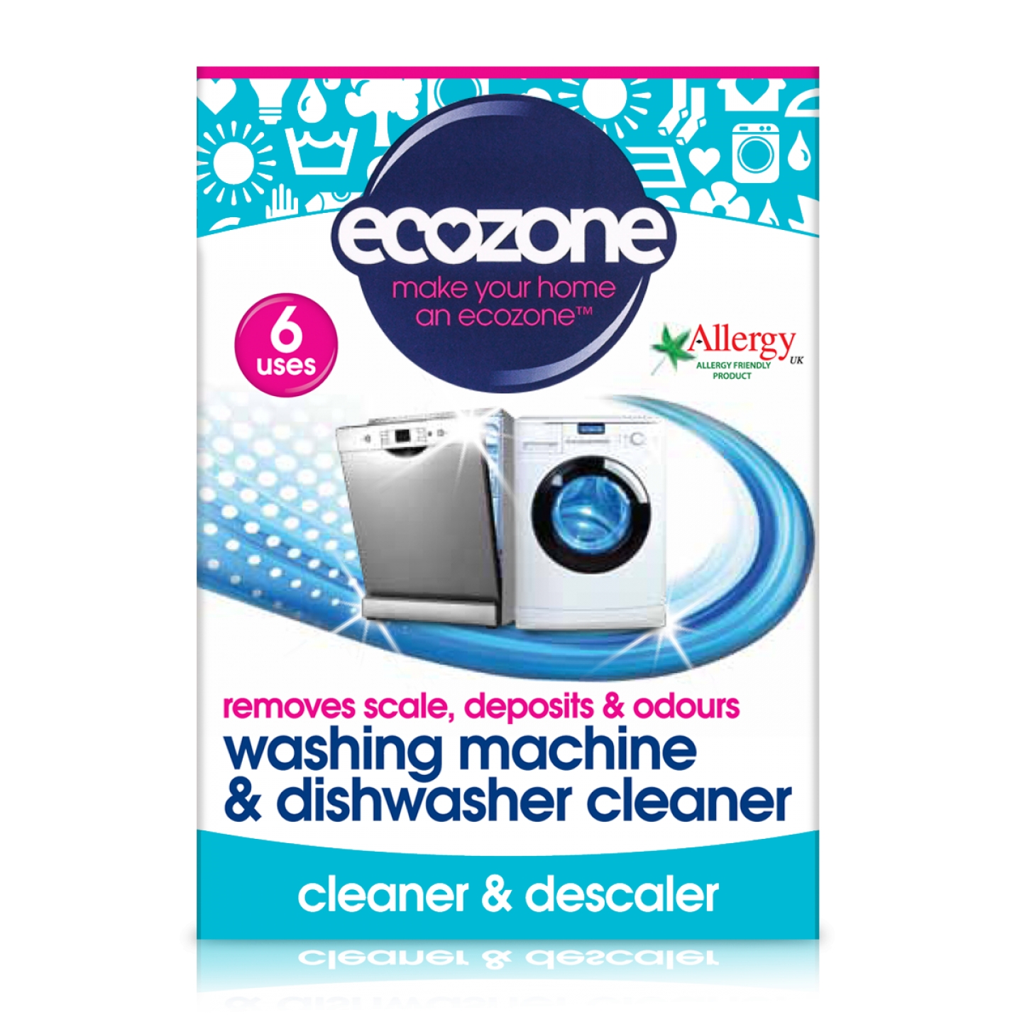 Tablete pentru curatarea masinii de spalat rufe si vase Ecozone – 6 bucati